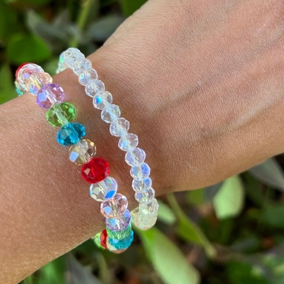 Gorgeous stretchable swarovski beads bracelet - lot of 2 - Picture 4 of 10